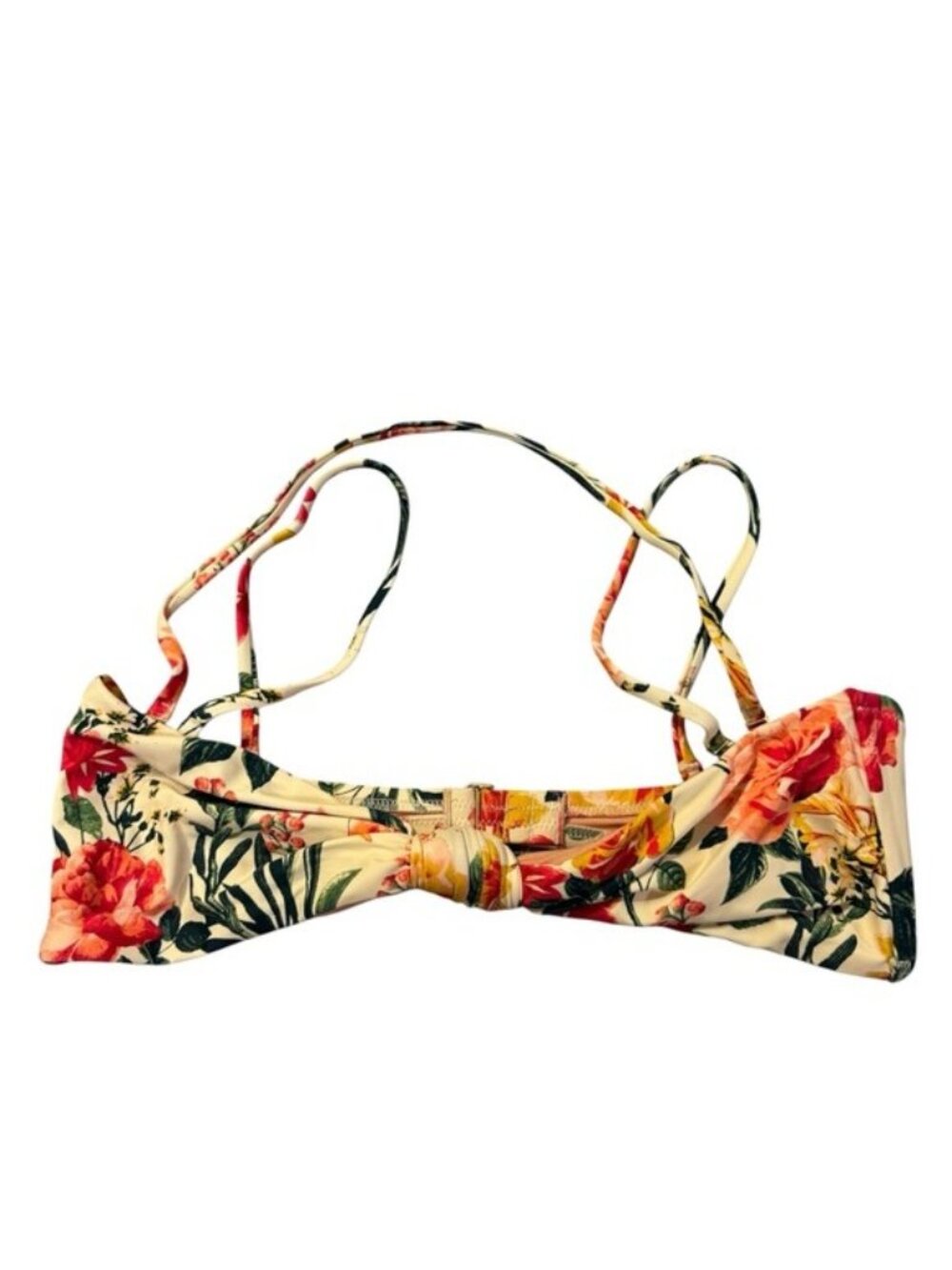 J. Crew Floral Bikini Top Knot at the center Sz M